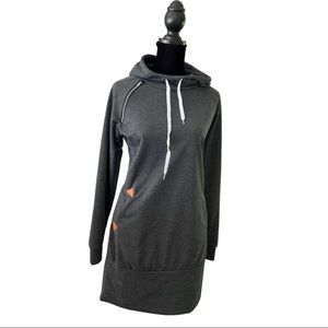 Grey lightweight hoodie dress size medium